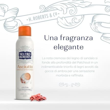 Neutro Roberts Sandalwood Dry Deodorant with Zero Alcohol and Natural Cotton Déodorant (Déo) Mixte 150ml - Maison des fragrances