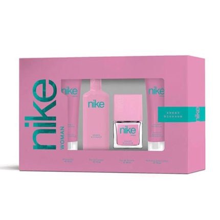 Nike Woman Eau De Toilette Set - Includes 1 Vaporizer Eau De Toilette, 30ml Vaporizer Eau De Toilette, 75ml Scented Body Lotion, And 75ml Bath Gel - Maison des fragrances