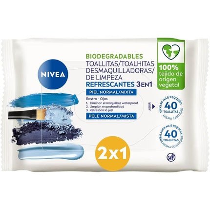 Nivea 3 En 1 Refreshing Cleansing Wipes 40 Units - Maison des fragrances
