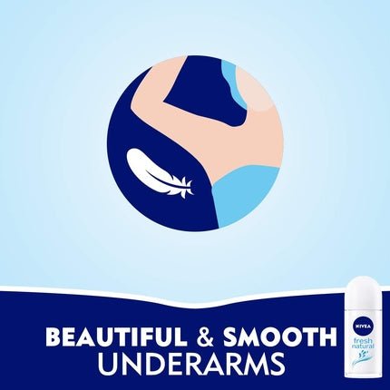 NIVEA Anti - Perspirant Deodorant Roll - On Fresh Natural 50ml with Ocean Extracts and a Fresh Fragrance - Maison des fragrances