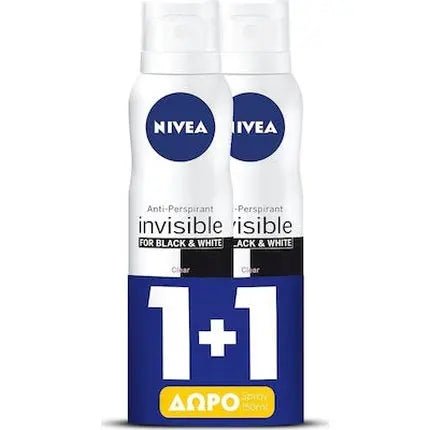 Nivea Black & White Invisible Clear Women's Deodorant Spray 48-Hour Protection - 2x150ml - Maison des fragrances