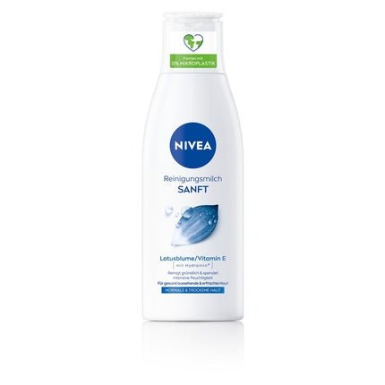 NIVEA Gentle Cleansing Milk for Normal and Dry Skin Makeup Remover Cleans Thoroughly Mild Facial Cleansing Removes Makeup and Waterproof Mascara Cleanser with Vitamin E 200ml - Maison des fragrances