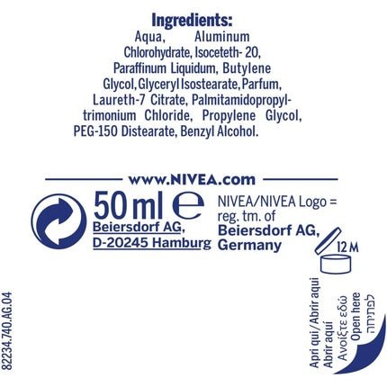 NIVEA Roll-on Invisible For Black & White Fresh 50ml - Maison des fragrances