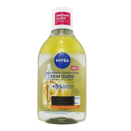 NIVEA Skin Glow Micellar Water 400ml Facial Cleansing Gel with 5% Serum and Amino Acid Complex Face Toner for Face, Eyes, and Lips Face Makeup Oil with Vitamin C and E - Maison des fragrances