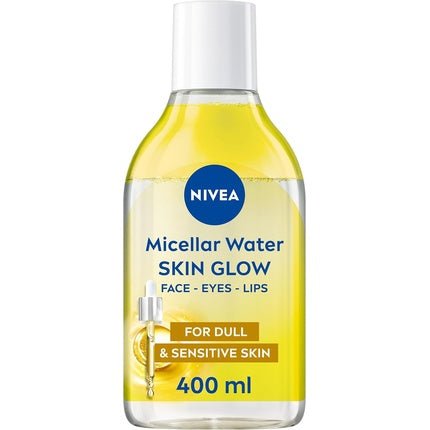 NIVEA Skin Glow Serum Infused Micellar Water 400ml Revitalising Cleansing Water with Amino Acid and 5% Vitamin C and E Gentle Waterproof Makeup Remover - Maison des fragrances
