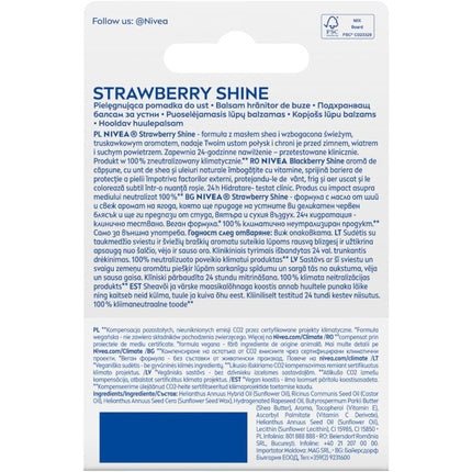 Nivea Strawberry Shine Nourishing Lipstick 4.8g - Maison des fragrances