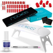 NOOVES Beauty Starter Kit Red with 2 Gel Nail Foils + UV/LED Nail Dryer + Gel Top Coat Glossy + Quartz Dual Stick - Premium Gel Nails Manicure Gel Nail Stickers One Size Red - Maison des fragrances