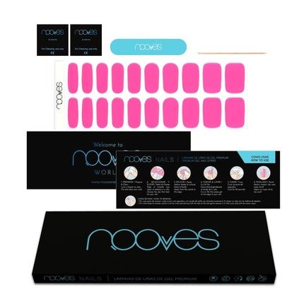 NOOVES NAILS Premium Pre - Cure Gel Nail Foils Barbie Girl Pink Semi - Hardened Gel Nail Strips Semi - Permanent Gel Stickers Gel Stickers Gel Stickers - Maison des fragrances