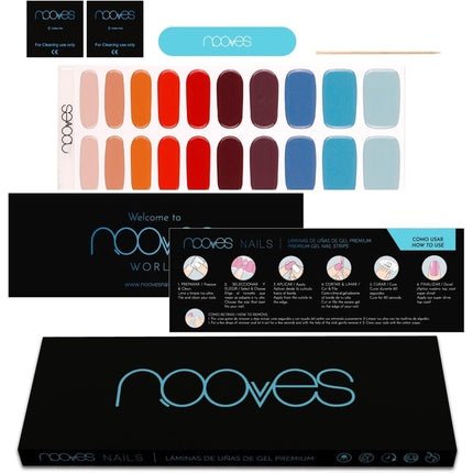 NOOVES NAILS Premium Pre - Cure Gel Nail Foils Melody Multicolor Semi - Hardened Gel Nail Strips Semi - Permanent Gel Stickers - Maison des fragrances