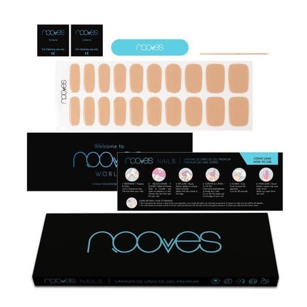 NOOVES NAILS Premium Precured Gel Nail Foils Cru au Soleil Brown Half - Cured Gel Nail Strips Semi - Permanent Gel Stickers - Maison des fragrances
