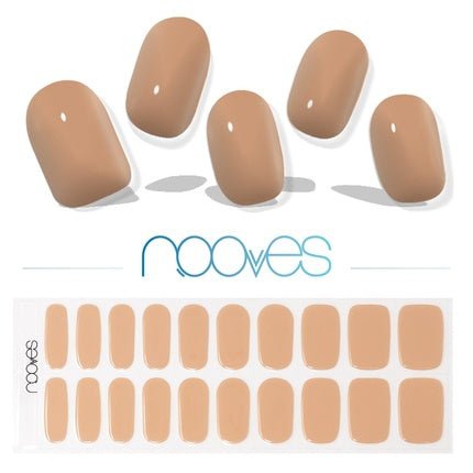 NOOVES NAILS Premium Precured Gel Nail Foils Cru au Soleil Brown Half - Cured Gel Nail Strips Semi - Permanent Gel Stickers - Maison des fragrances