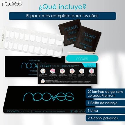 NOOVES NAILS Premium Precured Gel Nail Foils French LUXE Transparent French Salon Quality Long Lasting Easy to Apply and Remove Chip Resistant 20 Years - Maison des fragrances
