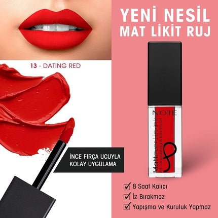 Note Cosmetics Mattever Lip Ink 13 Dating Red 4.5ml - Maison des fragrances