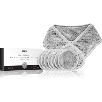 Notino Spa Collection Spa Headband and Make - up Removal Pads Set - Grey, 7 pieces - Maison des fragrances