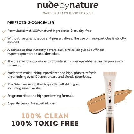 Nude By Nature Concealer Perfecting, 02 Porcelain Beige - Maison des fragrances
