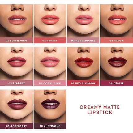 Nude By Nature Creamy Matte Lipstick 03 Rose Quartz - Maison des fragrances