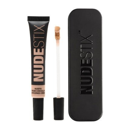 Nudestix NudeFix Cream Concealer Lightweight Liquid Natural Finish Makeup Hydrating Brightening Under Eye Dark Circle Corrector Reduces Redness and Blemishes Shade Nude 4 0.34 fl oz 10 ml - Maison des fragrances