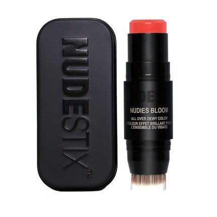 Nudestix Nudies Bloom Dewy and Radiant Cream Blush 3 - in - 1 All Over Face Colour For Cheeks, Eyes and Lips with Blending Brush Poppy Girl 1 Count - Maison des fragrances