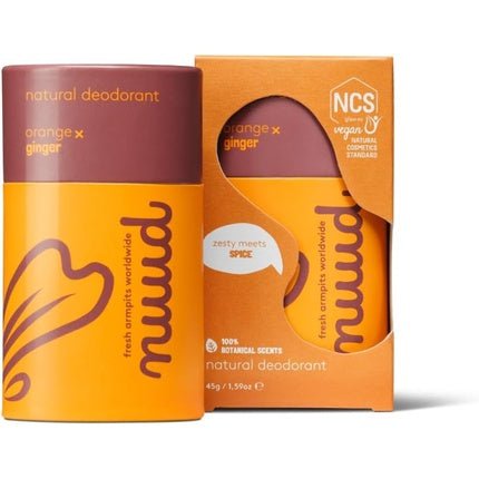 Nuud Natural Vegan Deodorant Orange X Ginger Stick Déodorant (Déo) Mixte - Maison des fragrances