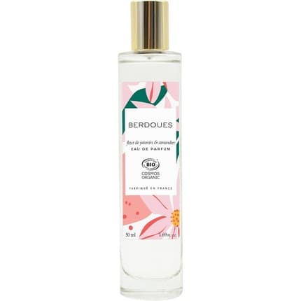 Berdoues Jasmine Fleur & Amandier Organic - Eau de toilette 1.7 Fl.oz. - Delicately Floral Scent with Sweet Almond, Jasmine & Musk
