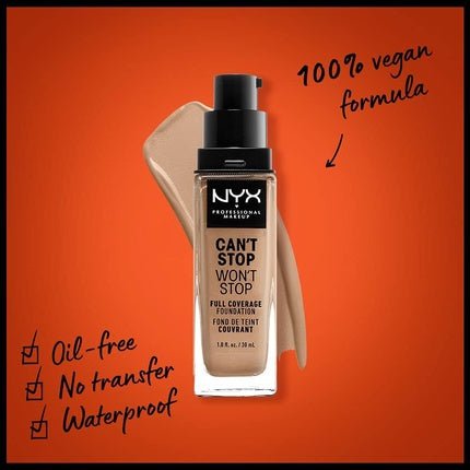 NYX Can't Stop Won't Stop Full Coverage Foundation Classic Tan 30ml - Maison des fragrances