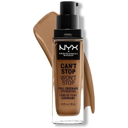Nyx Can´t Stop Won´t Stop Full Coverage Foundation Nutmeg 30ml - Maison des fragrances