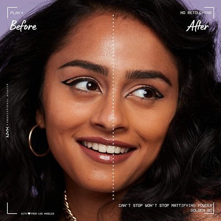 Nyx Can't Stop Won't Stop Mattifying Pressed Powder Shade LIGHT - Maison des fragrances