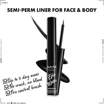 NYX Epic Wear Waterproof Eye and Body Liquid Liner Black 01 - Maison des fragrances