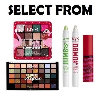 NYX Lip Gloss Swirl Jumbo Eye Pencil Eyeshadow Palette 2023 Holiday Selection - Maison des fragrances
