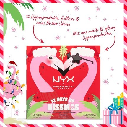 NYX Professional Makeup 12 Days of Kissmas Lip Vault Holiday Makeup Set Countdown - Maison des fragrances