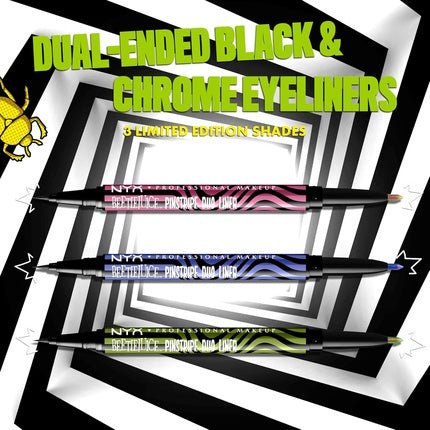 Nyx Professional Makeup Beetlejuice Pinstripe Duo Eye Liner Dual - Ended Black - Maison des fragrances