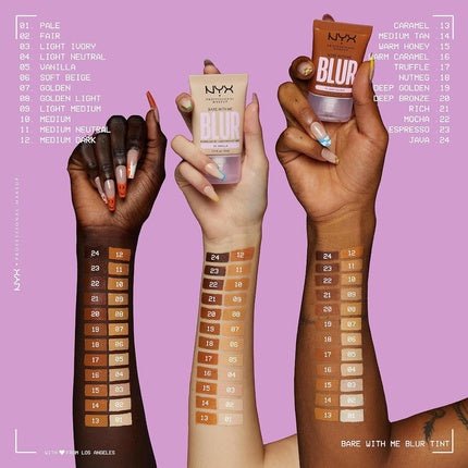 NYX Professional Makeup Blurring Tint Foundation Medium Coverage Matte Finish with Niacinamide Matcha and Glycerin 30ml Shade Medium Dark - Maison des fragrances