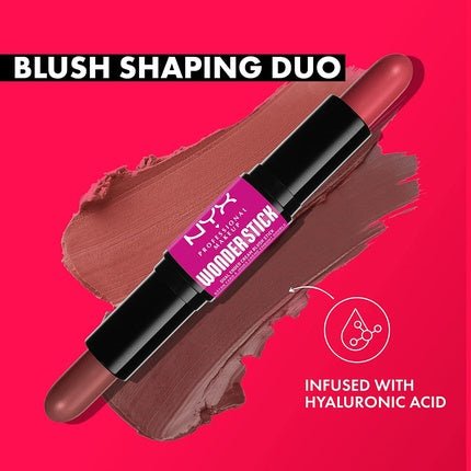 NYX Professional Makeup Blush Wonder Stick with Hyaluronic Acid Coral and Deep Peach 03 - Maison des fragrances