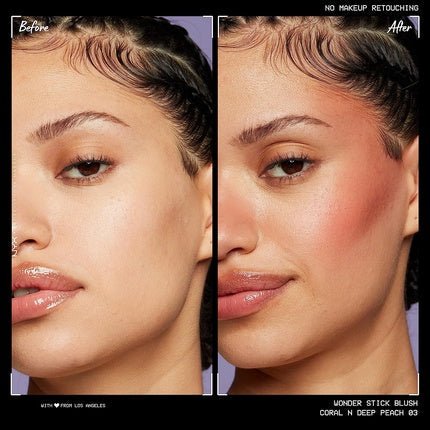 NYX Professional Makeup Blush Wonder Stick with Hyaluronic Acid Coral and Deep Peach 03 - Maison des fragrances