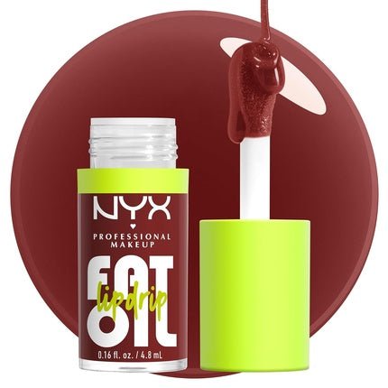 NYX PROFESSIONAL MAKEUP Fat Oil Lip Drip Moisturizing Shiny Vegan Tinted Lip Gloss Inside Scoop Plum Brown 0.16 Fl Oz - Maison des fragrances
