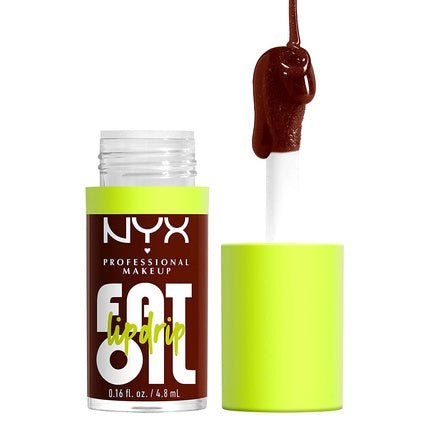 NYX Professional Makeup Fat Oil Lip Drip Moisturizing Vegan Tinted Lip Gloss - Status Update Rich Chocolate - Maison des fragrances