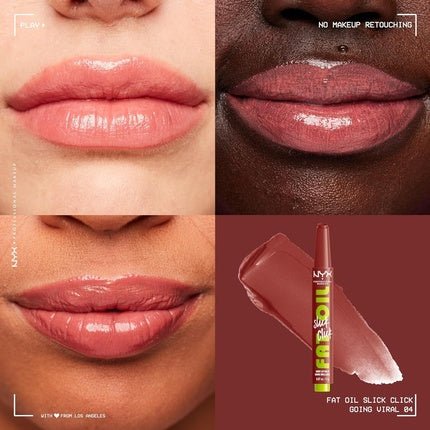 NYX PROFESSIONAL MAKEUP Fat Oil Slick Click Lightweight Buildable Pigmented Vegan Lip Balm Going Viral 04 - Maison des fragrances