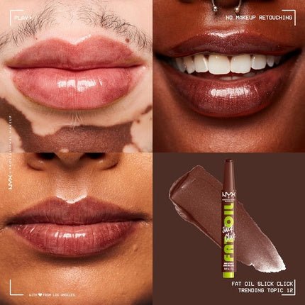 NYX Professional Makeup Fat Oil Slick Click Lightweight Buildable Pigmented Vegan Lip Balm Trending Topic 12 - Maison des fragrances