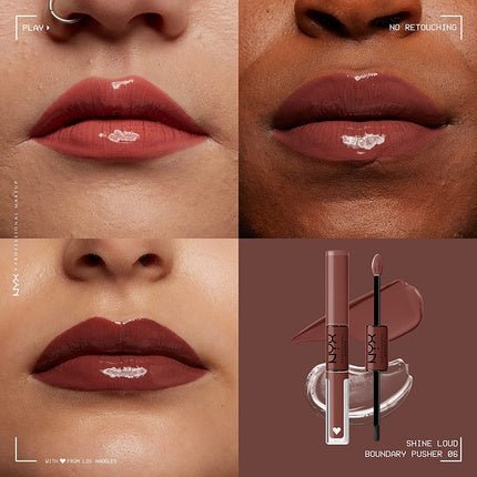 NYX Professional Makeup High Pigment Long Lasting Lip Gloss Shine Loud 06 Boundary Pusher - Maison des fragrances