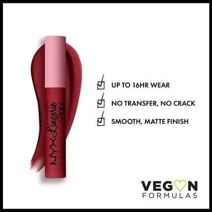 NYX Professional Makeup Lip Lingerie XXL Long Lasting Matte Liquid Lipstick Vegan Formula 23 It's Hotter - Maison des fragrances