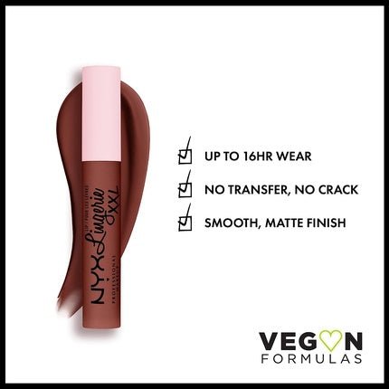 NYX Professional Makeup Lip Lingerie XXL Matte Liquid Lipstick Low Cut Warm Brown Nude 0.13 Fl Oz - Maison des fragrances