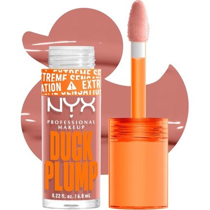NYX Professional Makeup Lip Plumping Gloss Intense Colour High Pigmentation Extreme Shine Finish Infused with Spicy Ginger Vegan Formula Duck Plump Banging Bare - Maison des fragrances