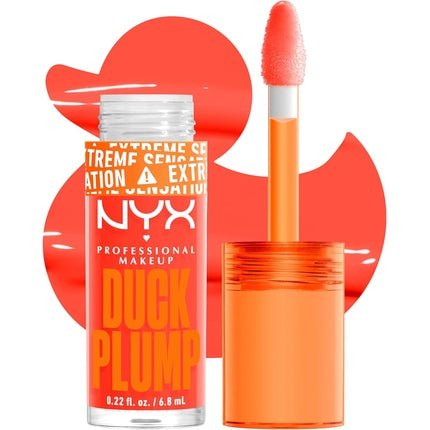 NYX Professional Makeup Lip Plumping Gloss Intense Colour High Pigmentation Extreme Shine Finish Infused with Spicy Ginger Vegan Formula Duck Plump Peach Out - Maison des fragrances