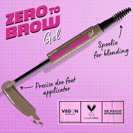 NYX Professional Makeup Longwear Vegan Tinted Liquid Eyebrow Gel 05 Ash Brown 1ml - Maison des fragrances