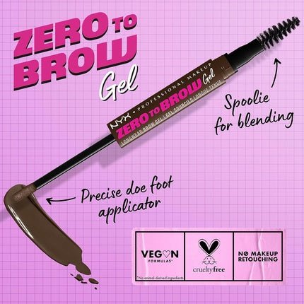 NYX Professional Makeup Longwear Vegan Tinted Liquid Eyebrow Gel Zero to Brow 07 Espresso 1ml - Maison des fragrances