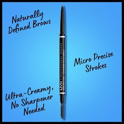 NYX Professional Makeup Micro Brow Pencil Dual Ended with Mechanical Brow Pencil and Spoolie Brush Pack of 2 Shade Taupe - Maison des fragrances