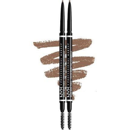 NYX Professional Makeup Micro Brow Pencil Dual Ended with Mechanical Brow Pencil and Spoolie Brush Pack of 2 Shade Taupe - Maison des fragrances
