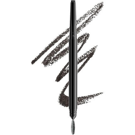 NYX Professional Makeup Precision Brow Pencil Dual Ended with Flat Tip Pencil and Spoolie Brush Vegan Formula Shade Black 06 - Maison des fragrances