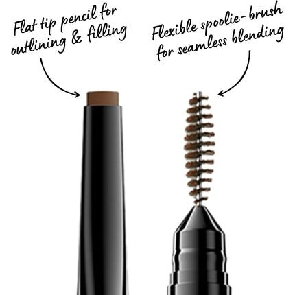 NYX Professional Makeup Precision Brow Pencil Dual Ended with Flat Tip Pencil and Spoolie Brush Vegan Formula Shade Soft Brown 03 - Maison des fragrances