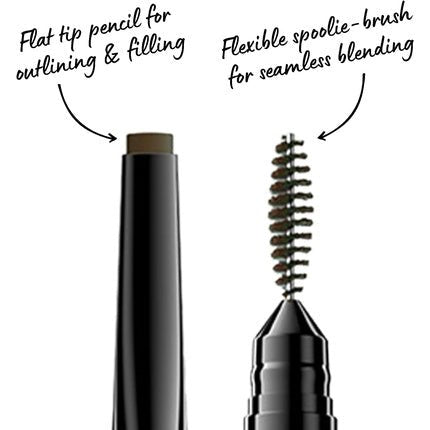 NYX Professional Makeup Precision Brow Pencil Dual Ended with Flat Tip Pencil and Spoolie Brush Vegan Formula Shade Taupe 02 - Maison des fragrances